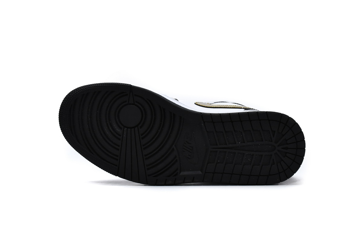 EM Sneakers Jordan 1 Mid Patent Black White Gold