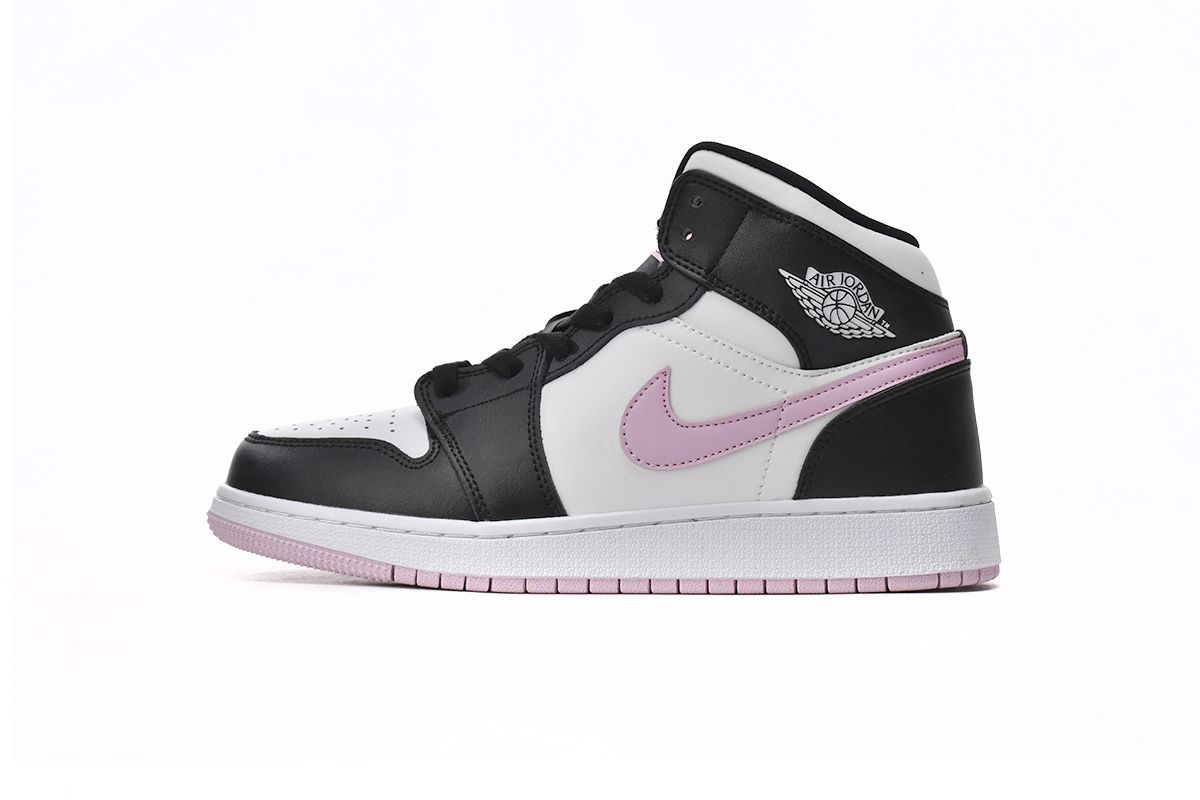 Jordan 1 Mid White Black Light Arctic Pink www.emsneakers.com