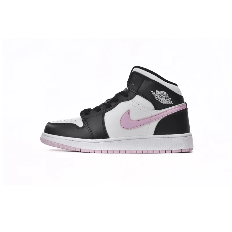 EM Sneakers Jordan 1 Mid White Black Light Arctic Pink 