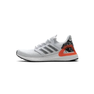 EM Sneakers adidas Ultra Boost 20 White Orange Heel Pattern 01