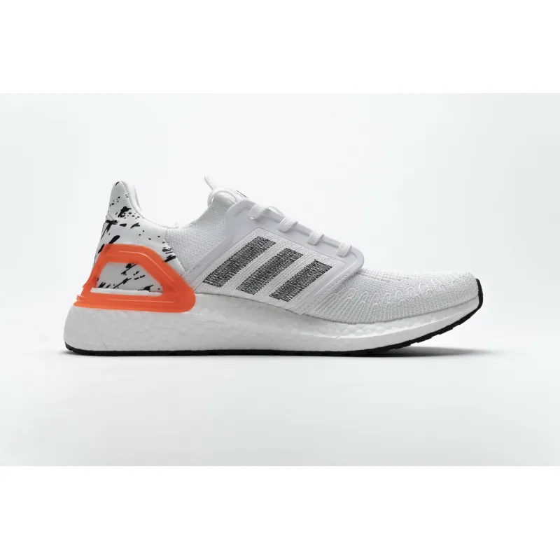 EM Sneakers adidas Ultra Boost 20 White Orange Heel Pattern