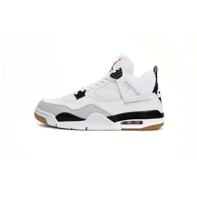 EM Sneakers Nike SB x Jordan 4 Retro White Black 01
