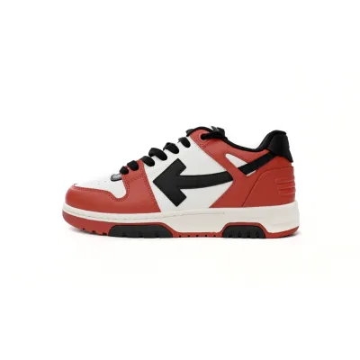 EM Sneakers OFF-WHITE Out Of Office White, Red, and Black 01