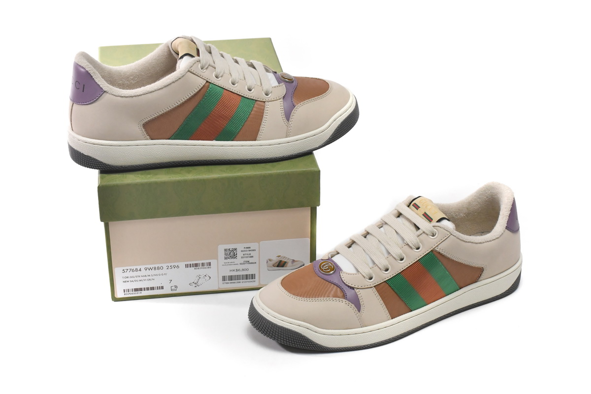 EM Sneakers Gucci Screener Pink Green Orange