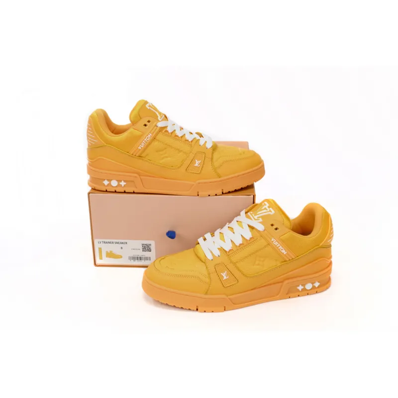 EM Sneakers Louis Vuitton Trainer All Yellow Embossing