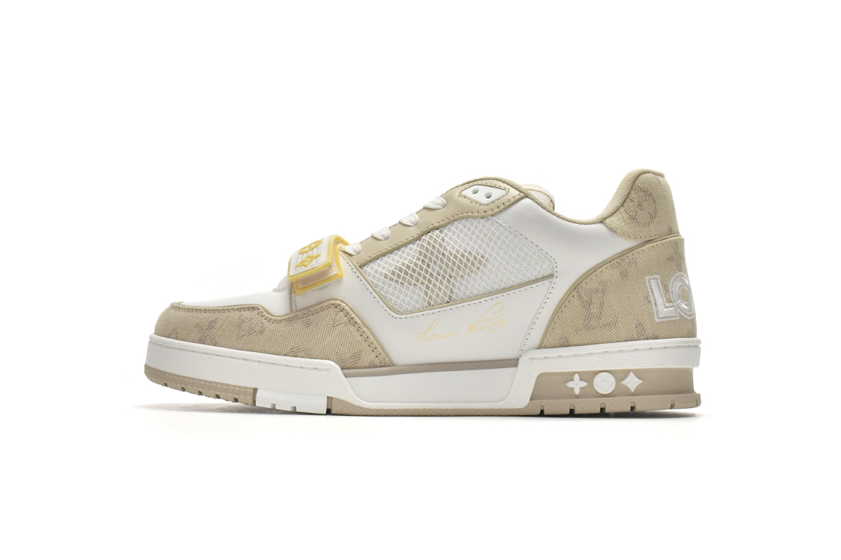 EM Sneakers Louis Vuitton Trainer Beige Cloth Cover