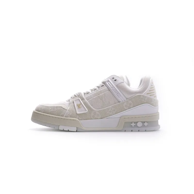 EM Sneakers Louis Vuitton Trainer White Denim