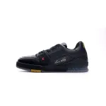 EM Sneakers Louis Vuitton Trainer Black Litchi Pattern