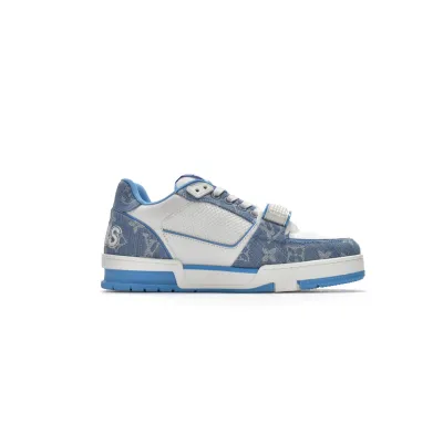 EM Sneakers Louis Vuitton Trainer Blue Cloth Surface 02