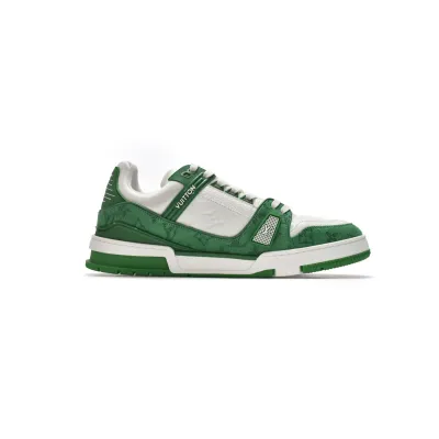 EM Sneakers Louis Vuitton Trainer Green Cloth Surface 02