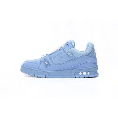 EM Sneakers Louis Vuitton Trainer All Blue Embossing 01