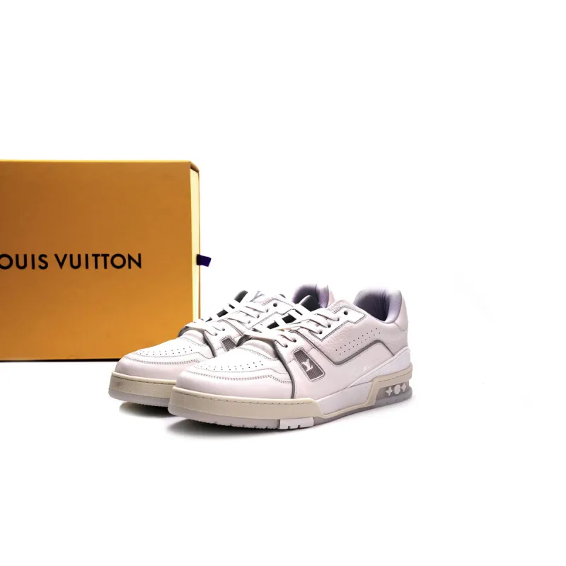 EM Sneakers Louis Vuitton Trainer White Litchi Pattern
