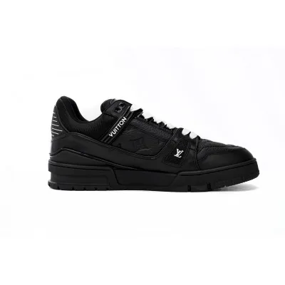 EM Sneakers Louis Vuitton Trainer All Black Embossing 02