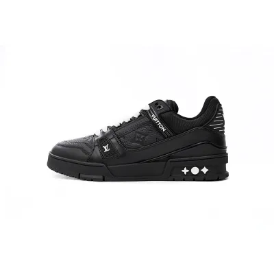 EM Sneakers Louis Vuitton Trainer All Black Embossing 01