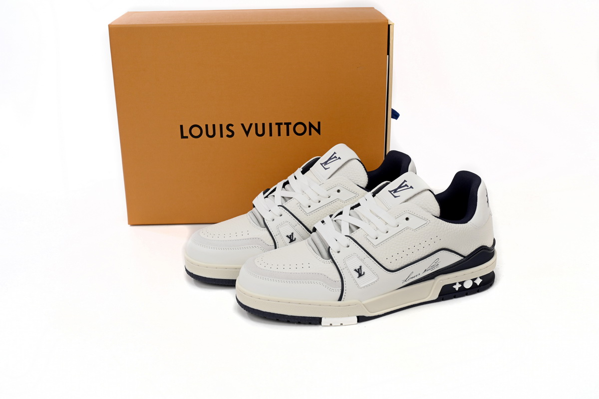 EM Sneakers Louis Vuitton Trainer All Blue Dark Dlue Lychee Pattern