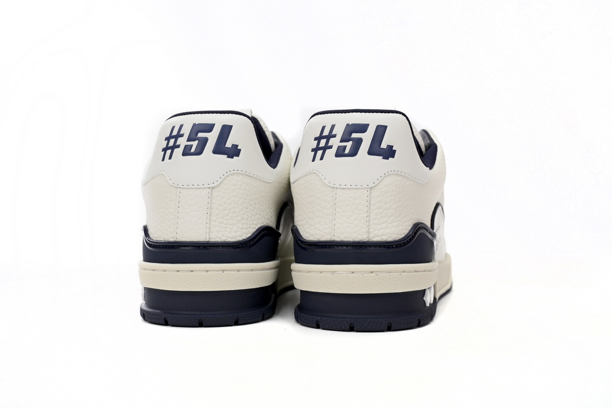 EM Sneakers Louis Vuitton Trainer All Blue Dark Dlue Lychee Pattern