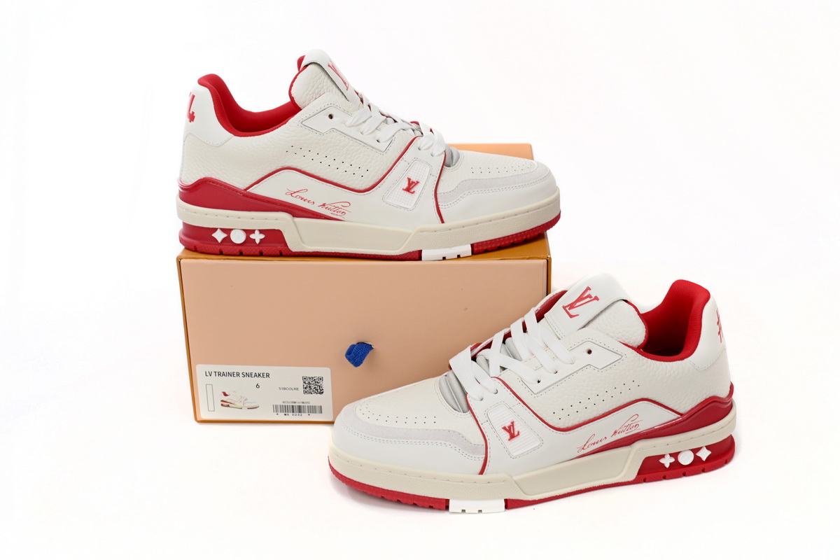 EM Sneakers Louis Vuitton Trainer All Blue White Red Lychee Pattern