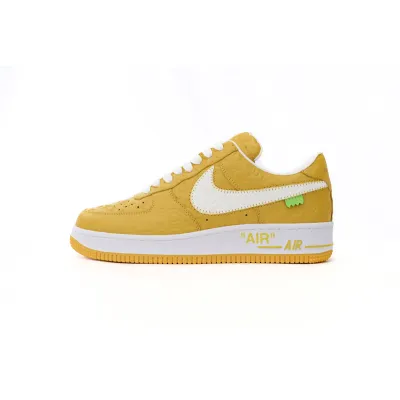 EM Sneakers Louis Vuitton x Nike Air Force 1 Co Branded White Yellow 01