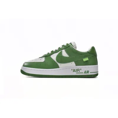 EM Sneakers Louis Vuitton x Nike Air Force 1 White Green 01