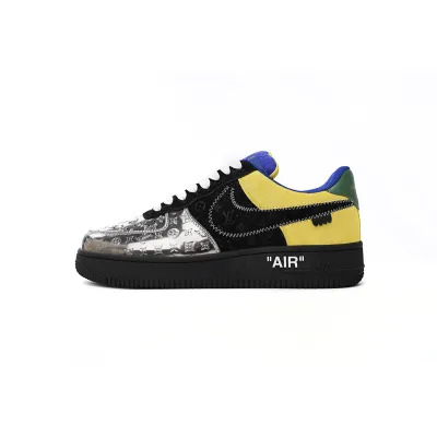 EM Sneakers Louis Vuitton x Nike Air Force 1 Silver Yellow 01