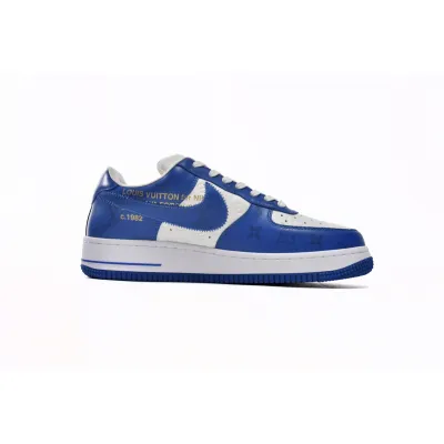 EM Sneakers Louis Vuitton x Nike Air Force 1 White Blue 02