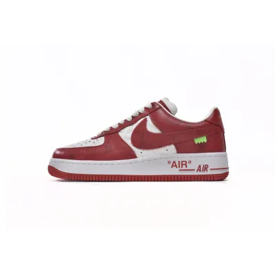 EM Sneakers Louis Vuitton x Nike Air Force 1 White Red 01
