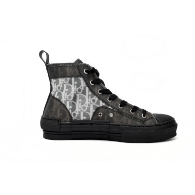 EM Sneakers Dior B23 High Top Canvas Oblique Black 02