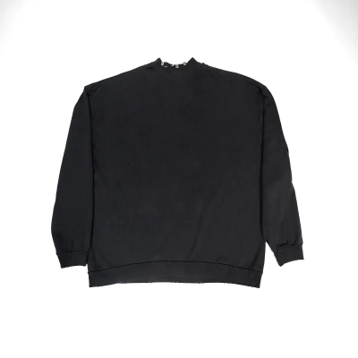 EM Sneakers Balenciaga Pierced Round Sweatshirt Oversized in Black Faded 02