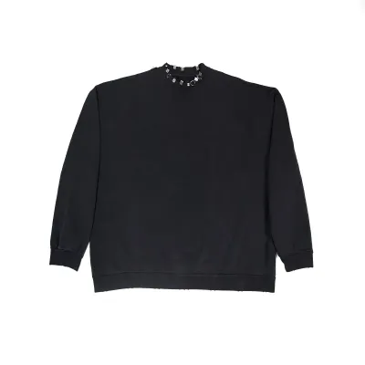 EM Sneakers Balenciaga Pierced Round Sweatshirt Oversized in Black Faded 01