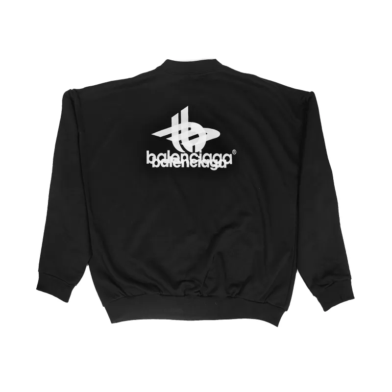 EM Sneakers LAYERED SPORTS ROUND SWEATSHIRT OVERSIZED IN BLACK/WHITE