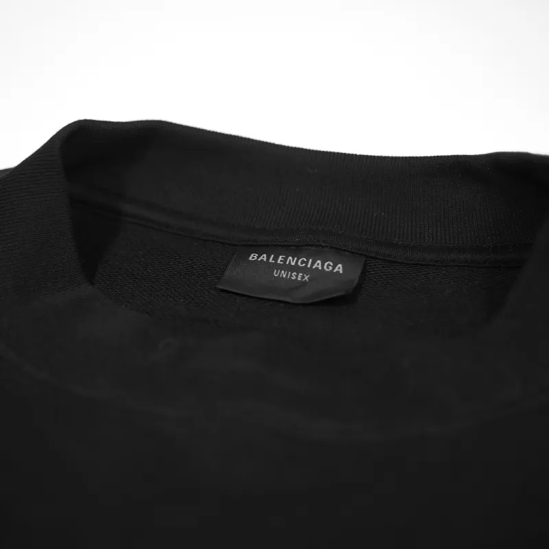 EM Sneakers LAYERED SPORTS ROUND SWEATSHIRT OVERSIZED IN BLACK/WHITE