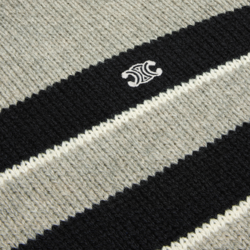 EM Sneakers TRIOMPHE CREW NECK SWEATER IN STRIPED WOOL LIGHT REY/BLACK