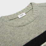 EM Sneakers TRIOMPHE CREW NECK SWEATER IN STRIPED WOOL LIGHT REY/BLACK
