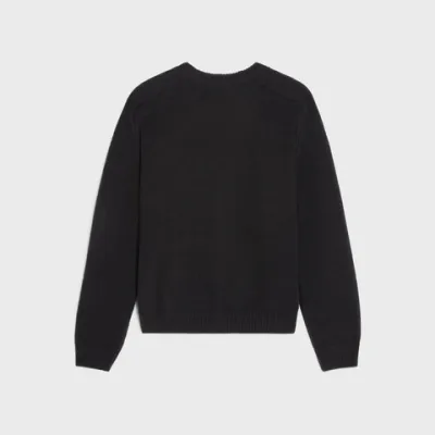 EM Sneakers TRIOMPHE CREW NECK SWEATER IN WOOL AND CASHMERE BLACK / OFF WHITE 02