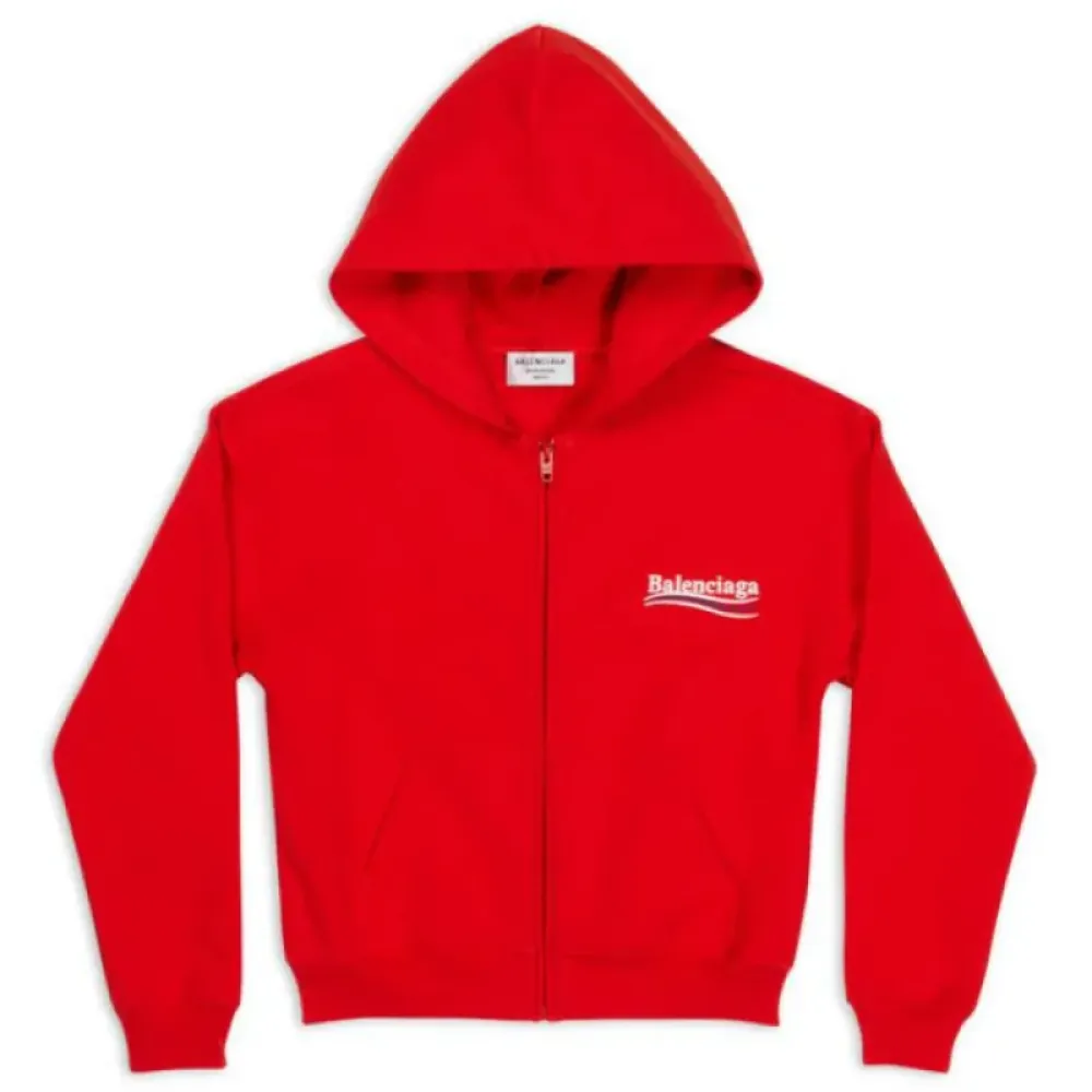 EM Sneakers WOMEN'S POLITICAL CAMPAIGN SHRUNK ZIP-UP HOODIE SMALL FIT IN RED