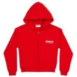 EM Sneakers WOMEN'S POLITICAL CAMPAIGN SHRUNK ZIP-UP HOODIE SMALL FIT IN RED