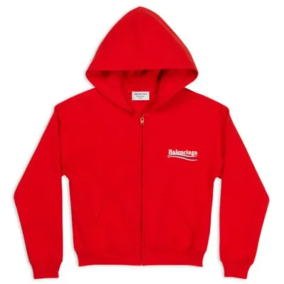 EM Sneakers WOMEN'S POLITICAL CAMPAIGN SHRUNK ZIP-UP HOODIE SMALL FIT IN RED 01