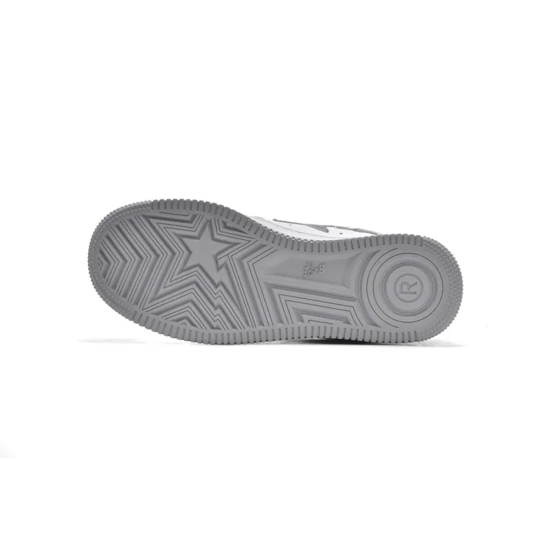 EM Sneakers A Bathing Ape Bape Sta Low White Grey Mirror Surface