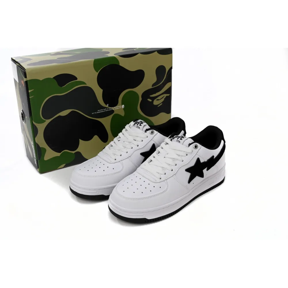EM Sneakers A Bathing Ape Bape Sta Low White And Black Tick