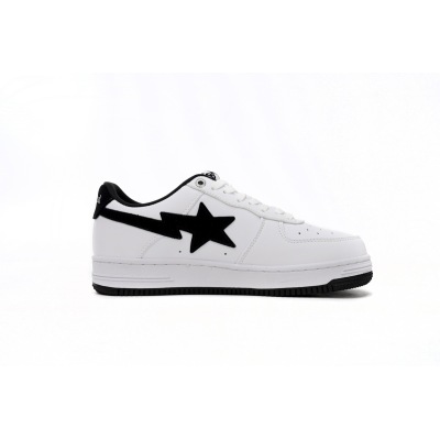 EM Sneakers A Bathing Ape Bape Sta Low White And Black Tick 02