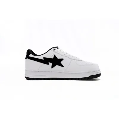 EM Sneakers A Bathing Ape Bape Sta Low White And Black Tick 02