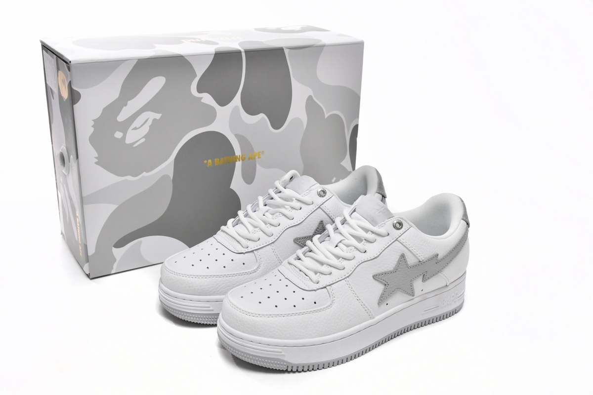 EM Sneakers A Bathing Ape Bape Sta Low White Grey