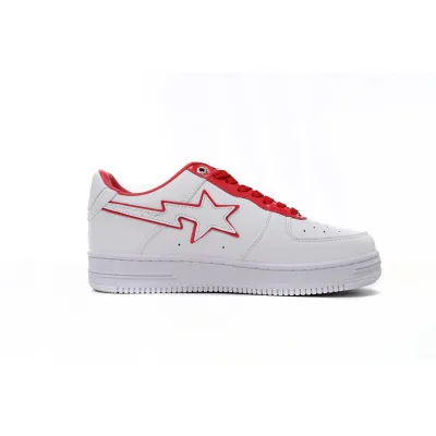 EM Sneakers A Bathing Ape Bape Sta Patent Leather White Red 02