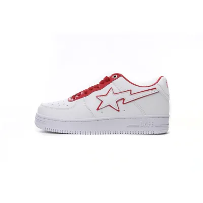 EM Sneakers A Bathing Ape Bape Sta Patent Leather White Red 01