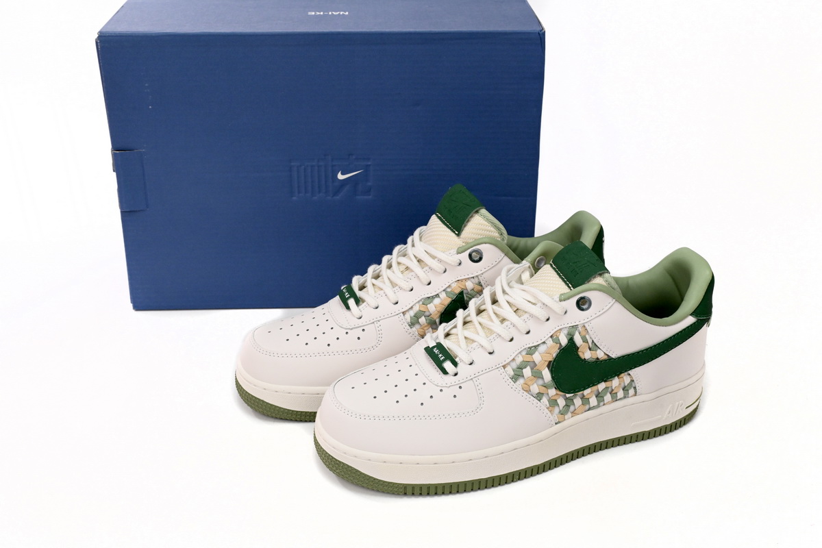EM Sneakers Nike Air Force 1 Low '07 Premium NAI-KE Bamboo Weave Sail Gorge Green