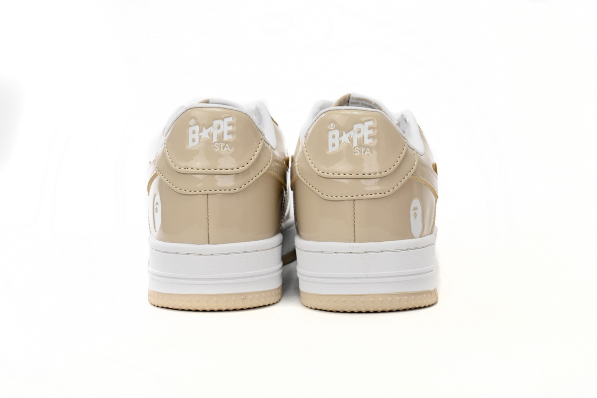 EM Sneakers A Bathing Ape Bape Sta Low White Brown Mirror Surface