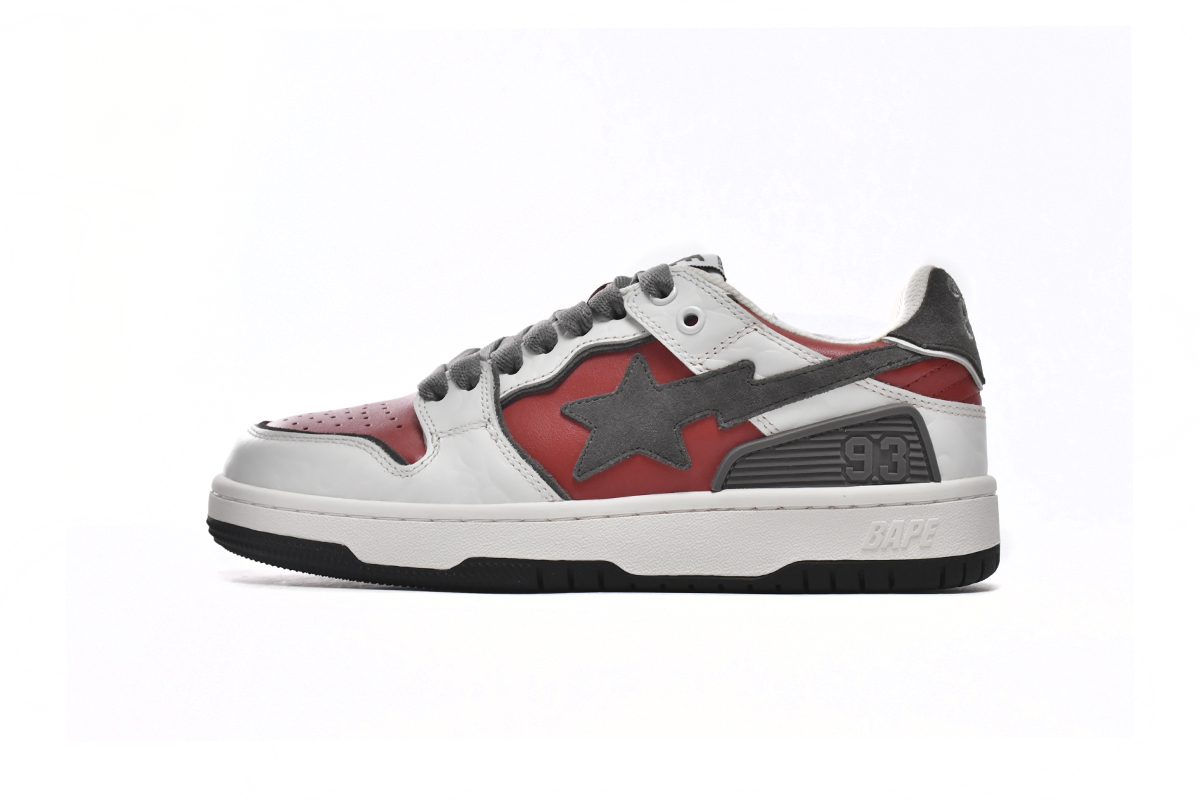 EM Sneakers A Bathing Ape Bape SK8 Sta White Red