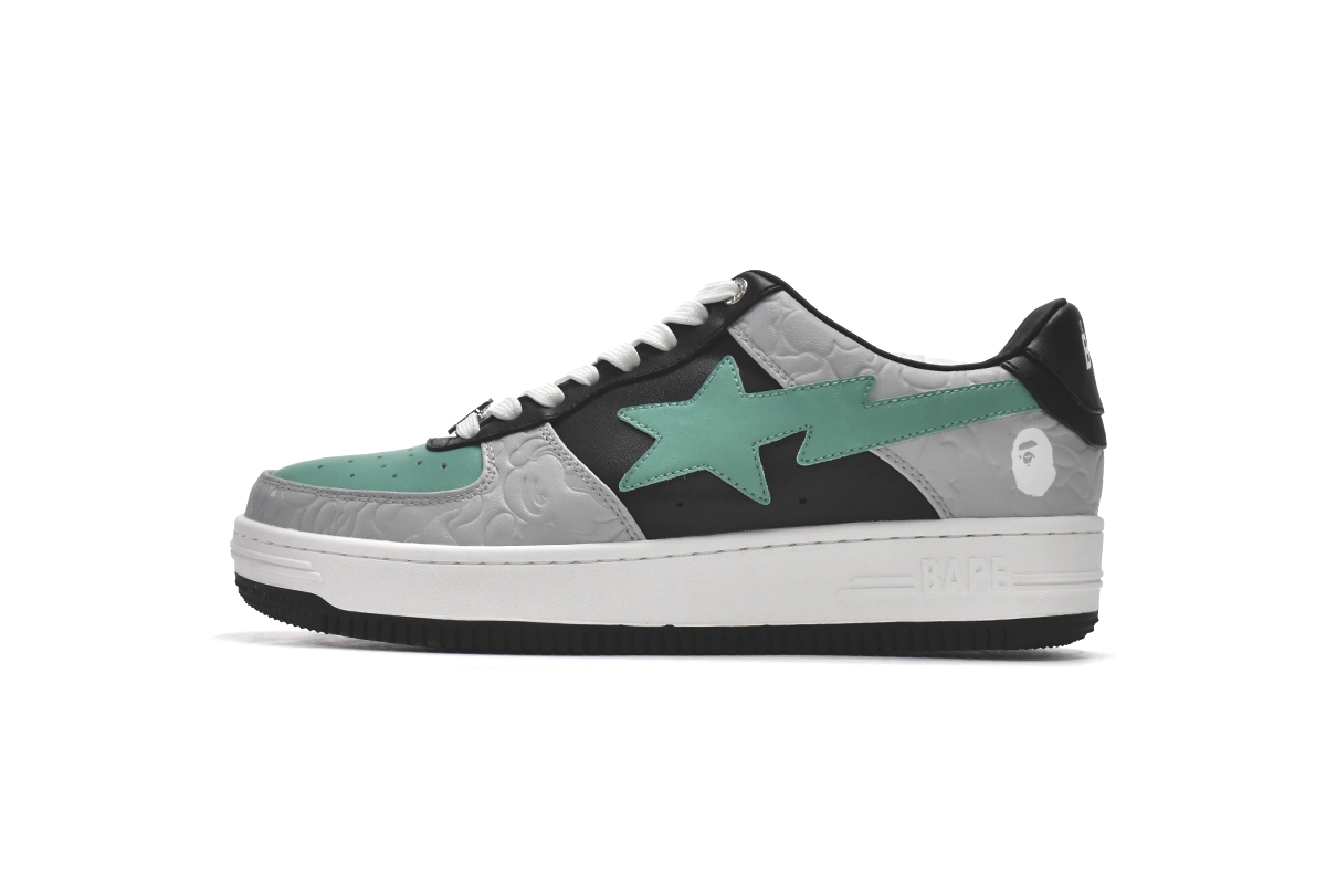 EM Sneakers A Bathing Ape Bape Sta Low White Green Black