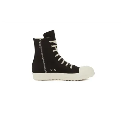 EMSneakers Rick Owens Leather High Top Black Cream 02