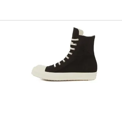 EMSneakers Rick Owens Leather High Top Black Cream 01